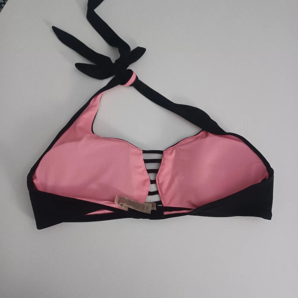 Victoria's Secret Pink Lattice Front Bikini Top Sz M
